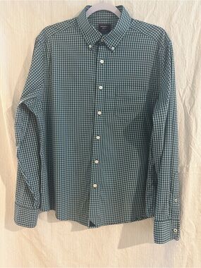 UNTUCKit Men’s Teal Green Check Button-Down Shirt